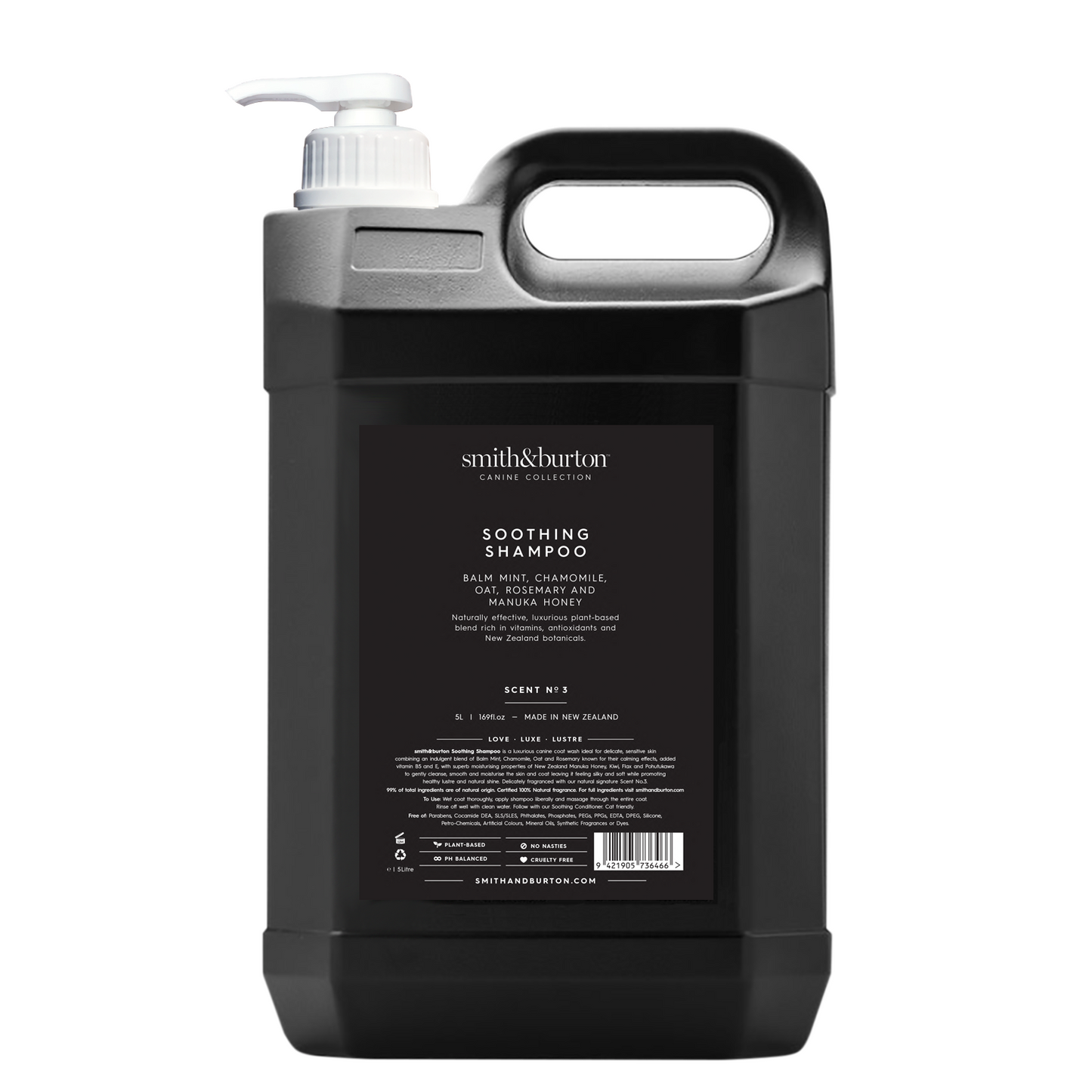 Beruhigendes BIO-Shampoo von Smith&Burton mit Minzbalsam, Kamille, Haferflocken, Rosmarin und Manukahonig